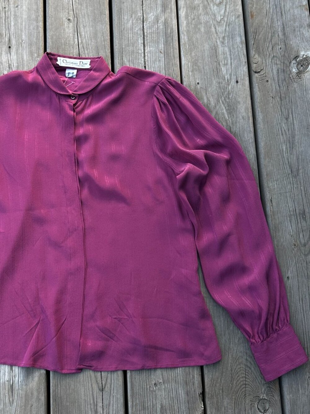 vintage christian dior silk long sleeve blouse